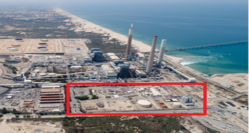 שטח D (מודגש) ותחנת הכוח רוטנברג