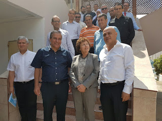 ח"כ עיסאוי פריג' (מרצ), נגידת בנק ישראל ד"ר קרנית פלוג, ראש העיר כפר קאסם עו"ד עאדל בדיר ואיש העסקים רוני יצחקי יזם אזור התעשייה לב הארץ 