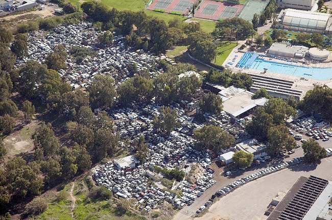 תצלום אויר-מתחם רכב קאלק חמיס(צילום:רשות מקרקעי ישראל)