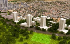 תכנית רשות מקרקעי ישראל בשכונת החצבים בראשון לציון להקמת 1000 יח"ד + 300 יח"ד לדיור מיוחד ולצדה קריית חינוך נרחבת פורסמה למתן תוקף הדמית תוכנית שכונת החצבים (קרדיט : א. הורביץ מהנדסים/ גוטמן אסיף אדריכלים)